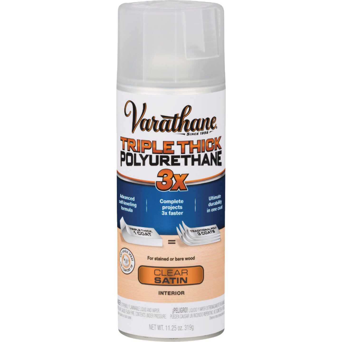 Varathane Triple Thick Satin Clear Spray Polyurethane, 11.25 Oz. Image 2
