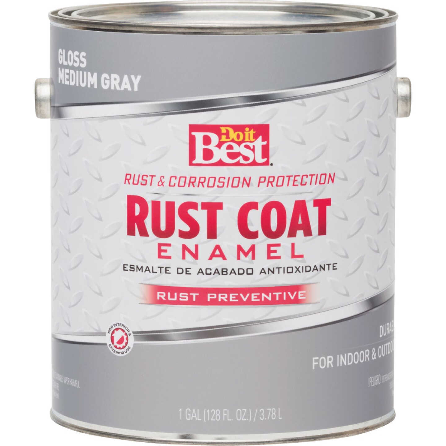 Do it Best Rust Coat Oil-Based Gloss Enamel, Medium Gray, 1 Gal. Image 2
