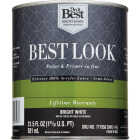 Best Look 100% Acrylic Latex Premium Paint & Primer In One Semi-Gloss Exterior House Paint, Bright White, 1 Qt. Image 2