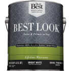Best Look 100% Acrylic Latex Premium Paint & Primer In One Semi-Gloss Exterior House Paint, Bright White, 1 Gal. Image 2