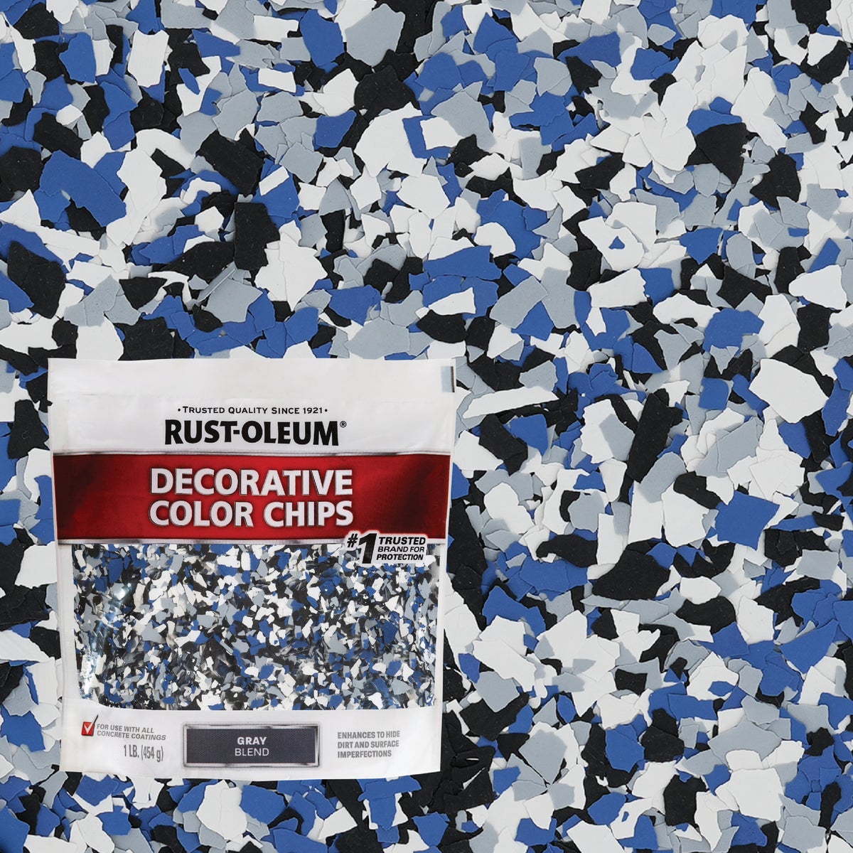 Rust-Oleum Color Chip Concrete Coating, 1 Lb., Gray