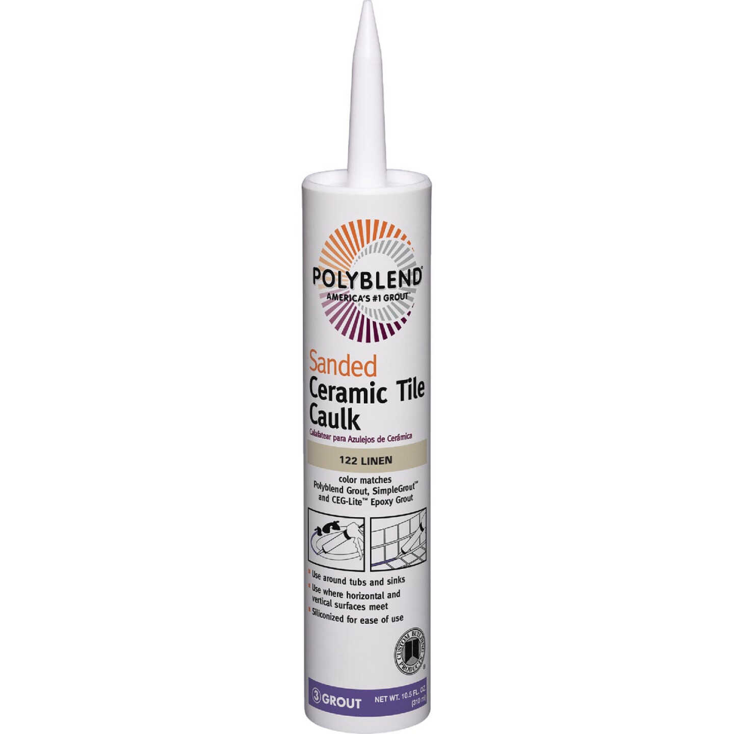 Polyblend 10.5 Oz. #122 Linen Sanded Ceramic Tile Caulk Image 1