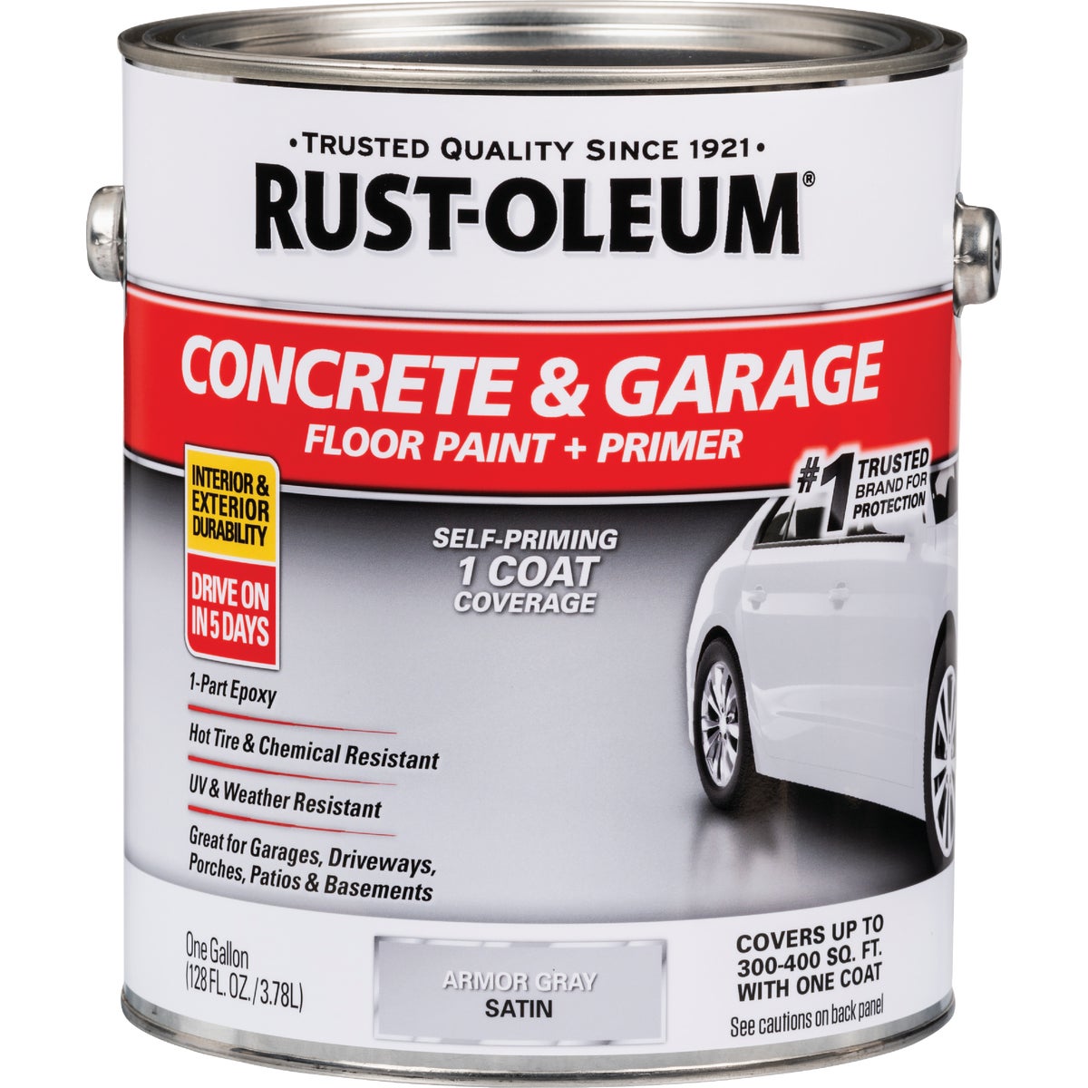 Rust-Oleum Concrete & Garage Floor Paint & Primer, 1 Gal., Armor Gray Image 7