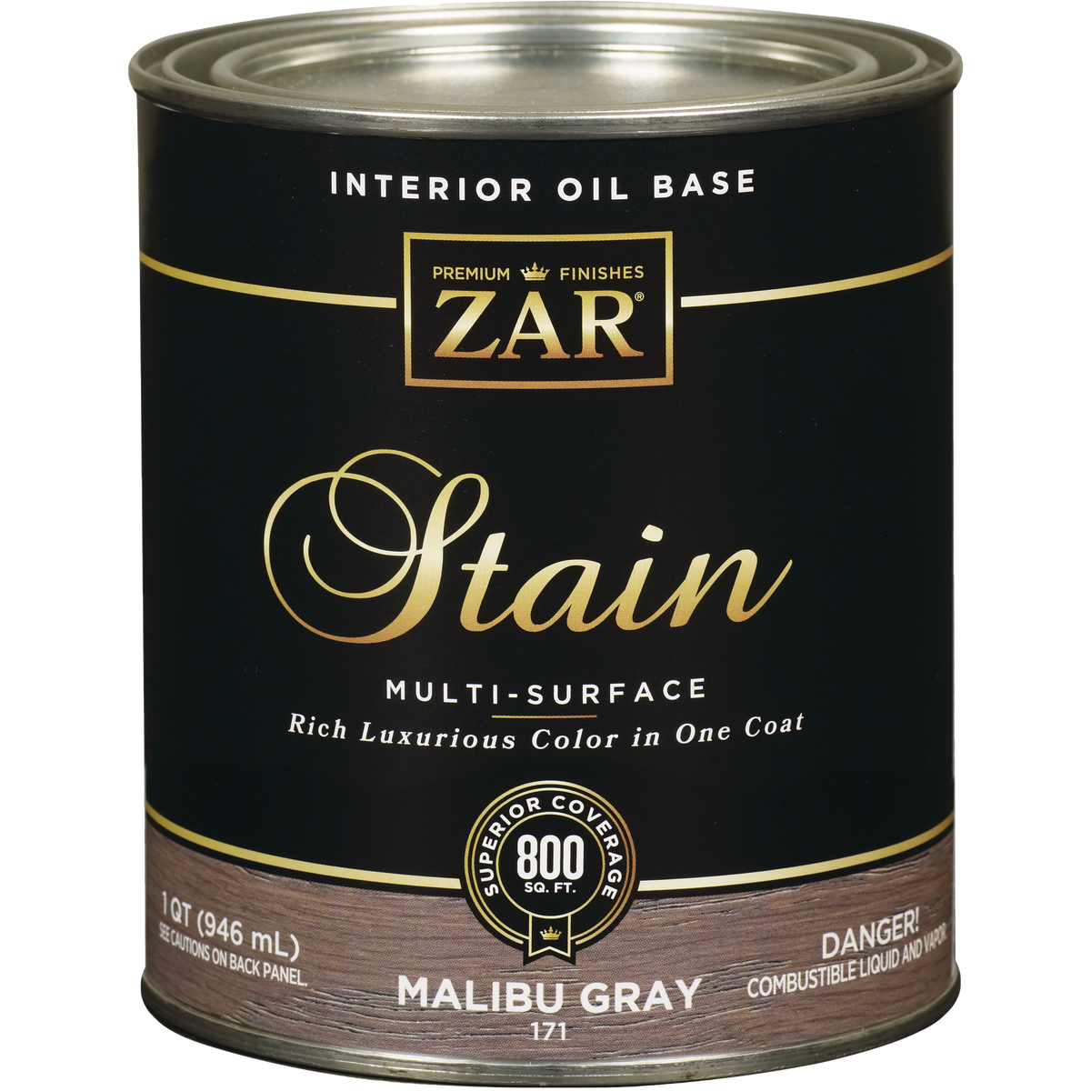 ZAR Oil-Based Wood Stain, Malibu Gray, 1 Qt. Image 1