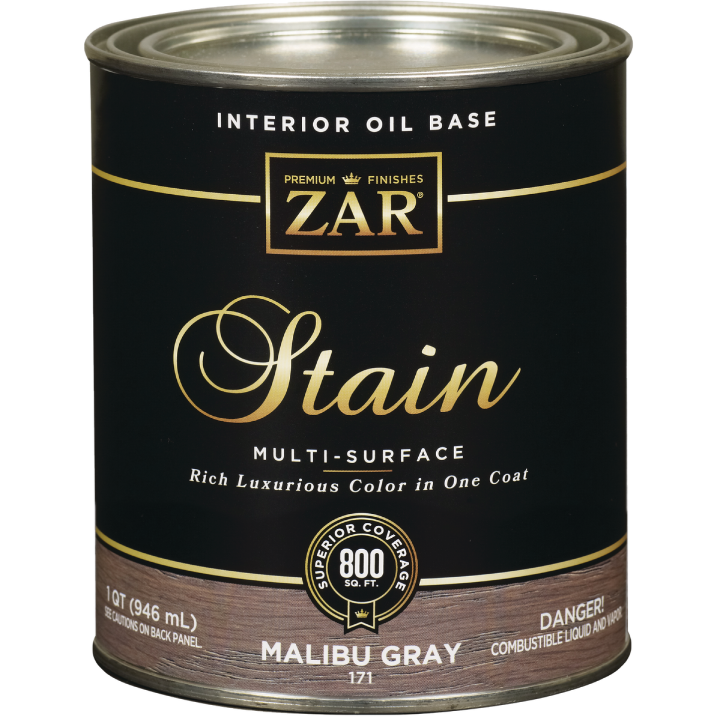 ZAR Oil-Based Wood Stain, Malibu Gray, 1 Qt. Image 1