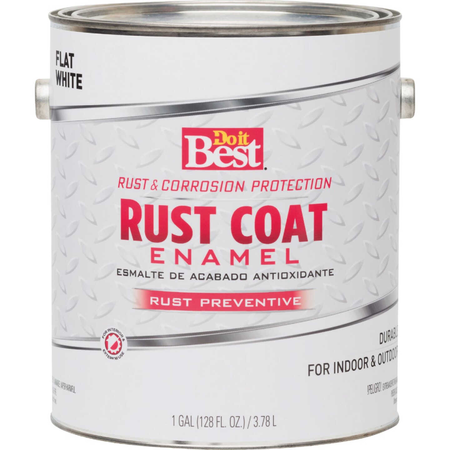 Do it Best Rust Coat Oil-Based Flat Enamel, White, 1 Gal. Image 2