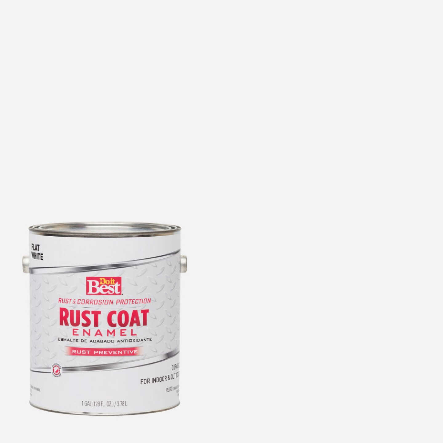 Do it Best Rust Coat Oil-Based Flat Enamel, White, 1 Gal. Image 1