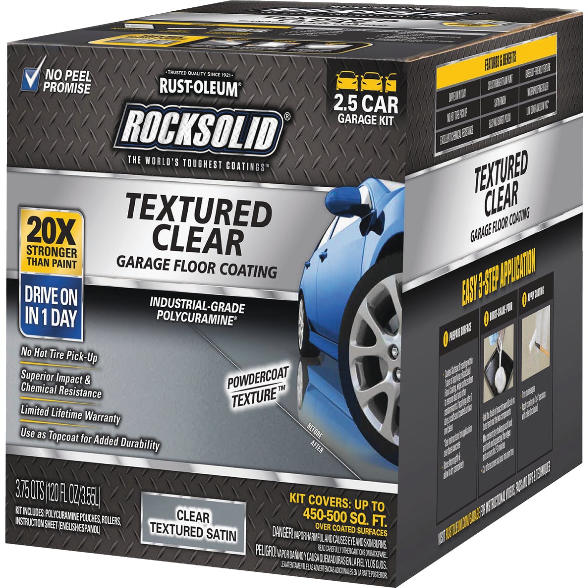 Rust-Oleum RockSolid Textured Topcoat Floor Coating Kit, Clear, 120 Oz. Image 2