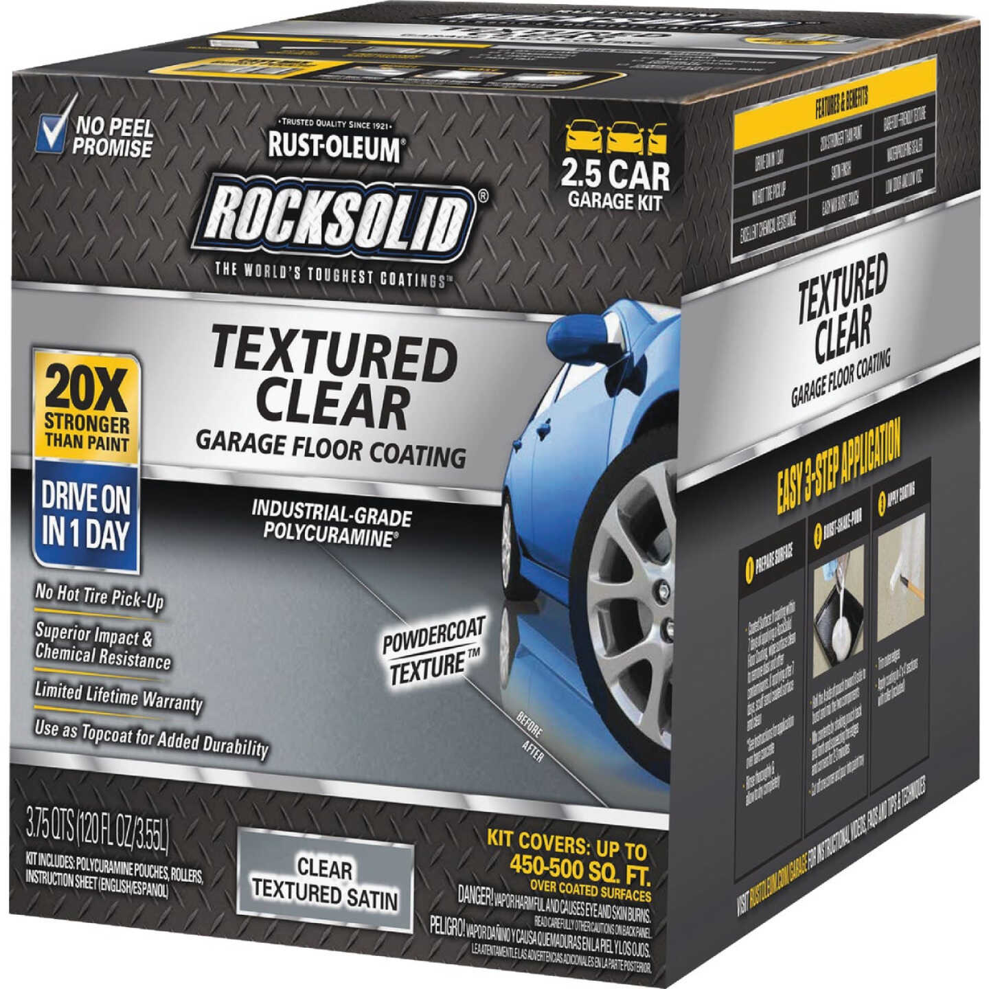 Rust-Oleum RockSolid Textured Topcoat Floor Coating Kit, Clear, 120 Oz. Image 2