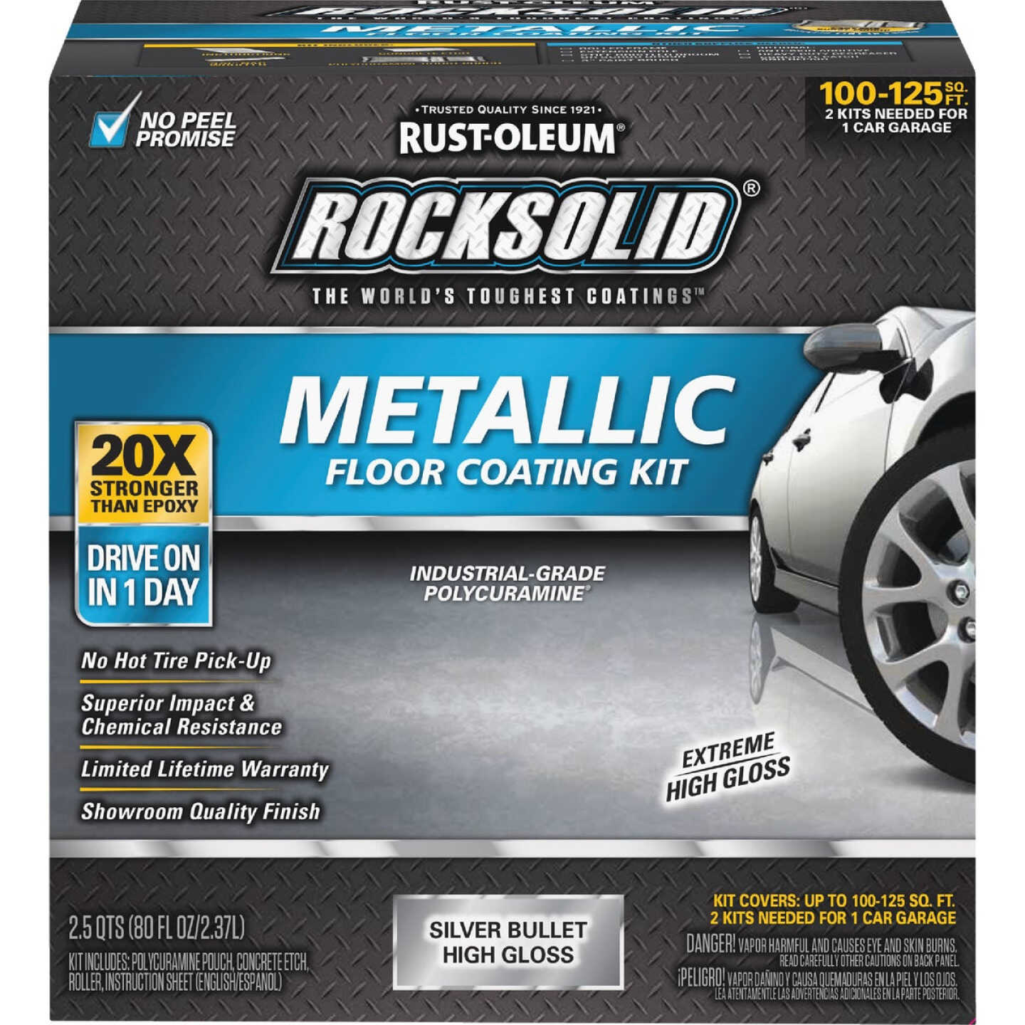 Rust-Oleum RockSolid Metallic Floor Coating Kit, Silver, 70 Oz. Image 5