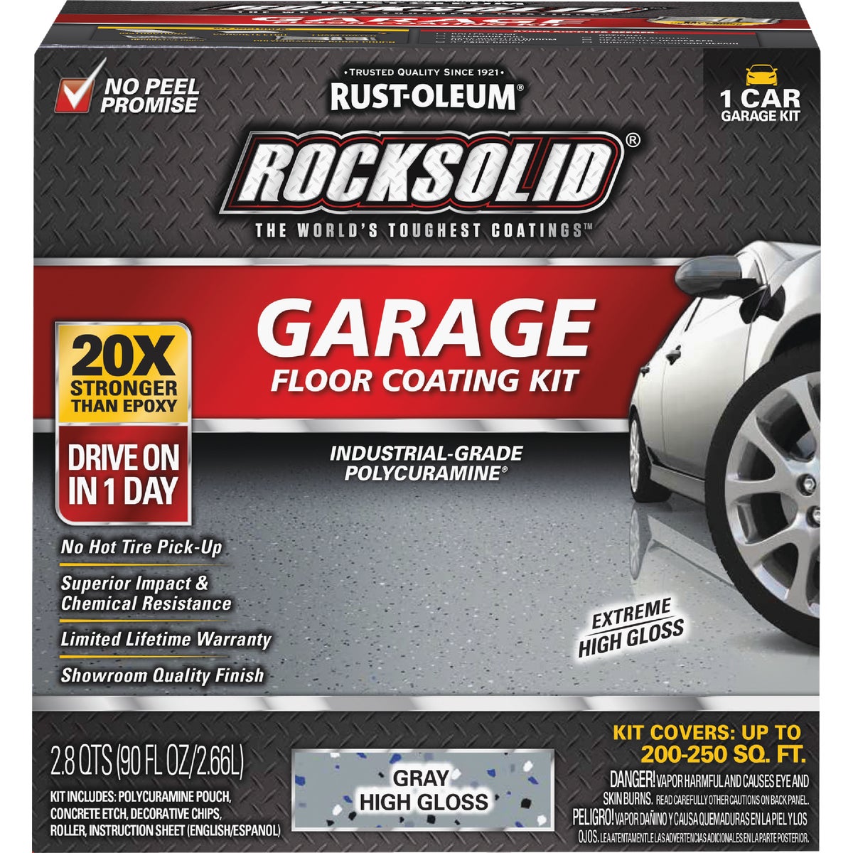 Rust-Oleum RockSolid Low VOC Garage Floor Coating Kit, Gray, 76 Oz. Image 5