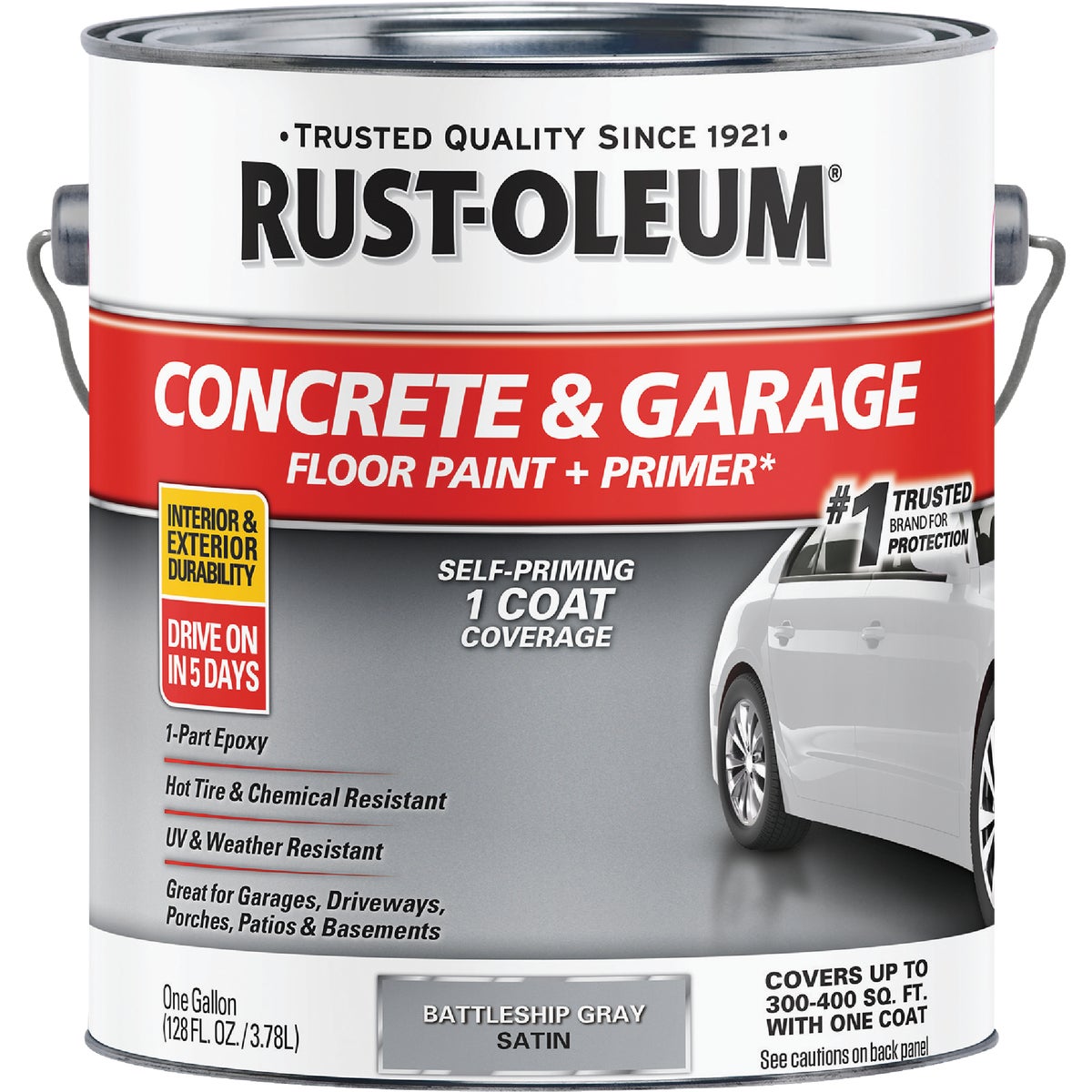 Rust-Oleum Concrete & Garage Floor Paint & Primer, 1 Gal., Battleship Gray Image 7