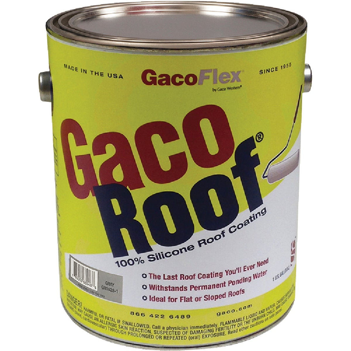 GacoRoof Silicone Roof Coating, Gray, 1 Gal.