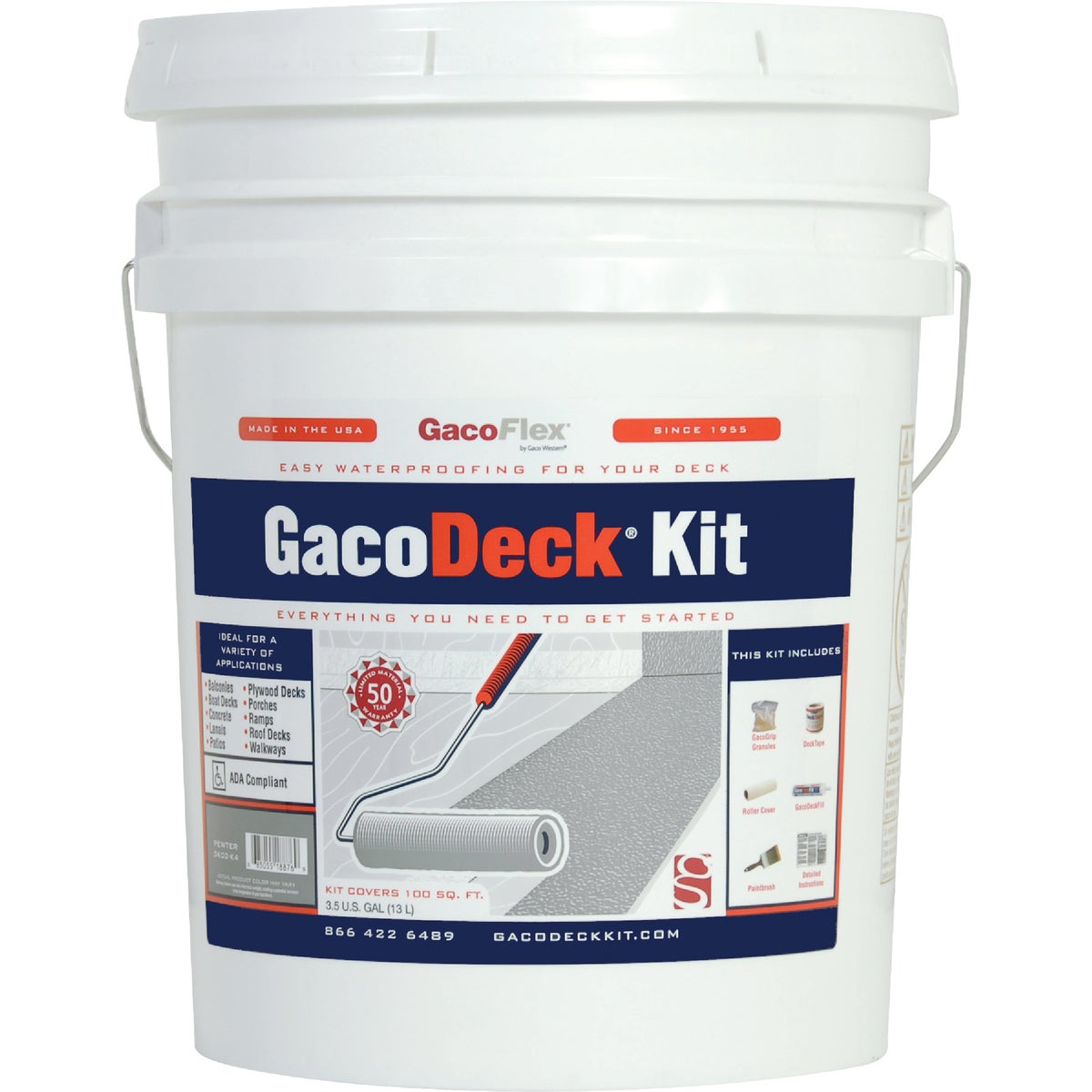GacoDeck Pewter Elastomeric Deck Coating, 3.5 Gal. Kit