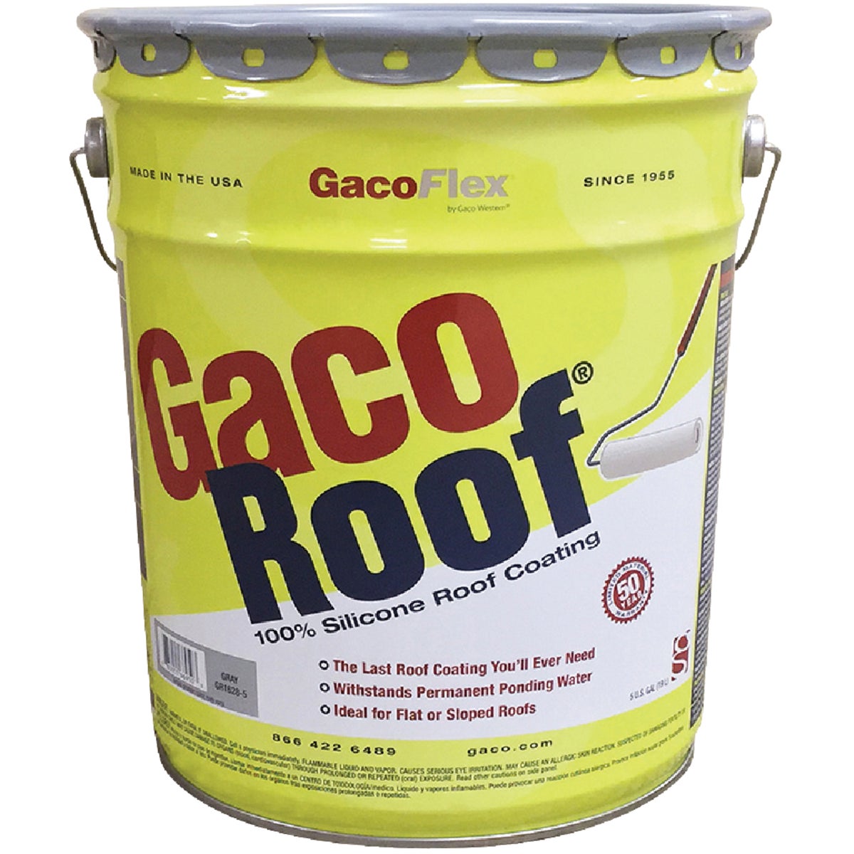 GacoRoof Silicone Roof Coating, Gray, 5 Gal.