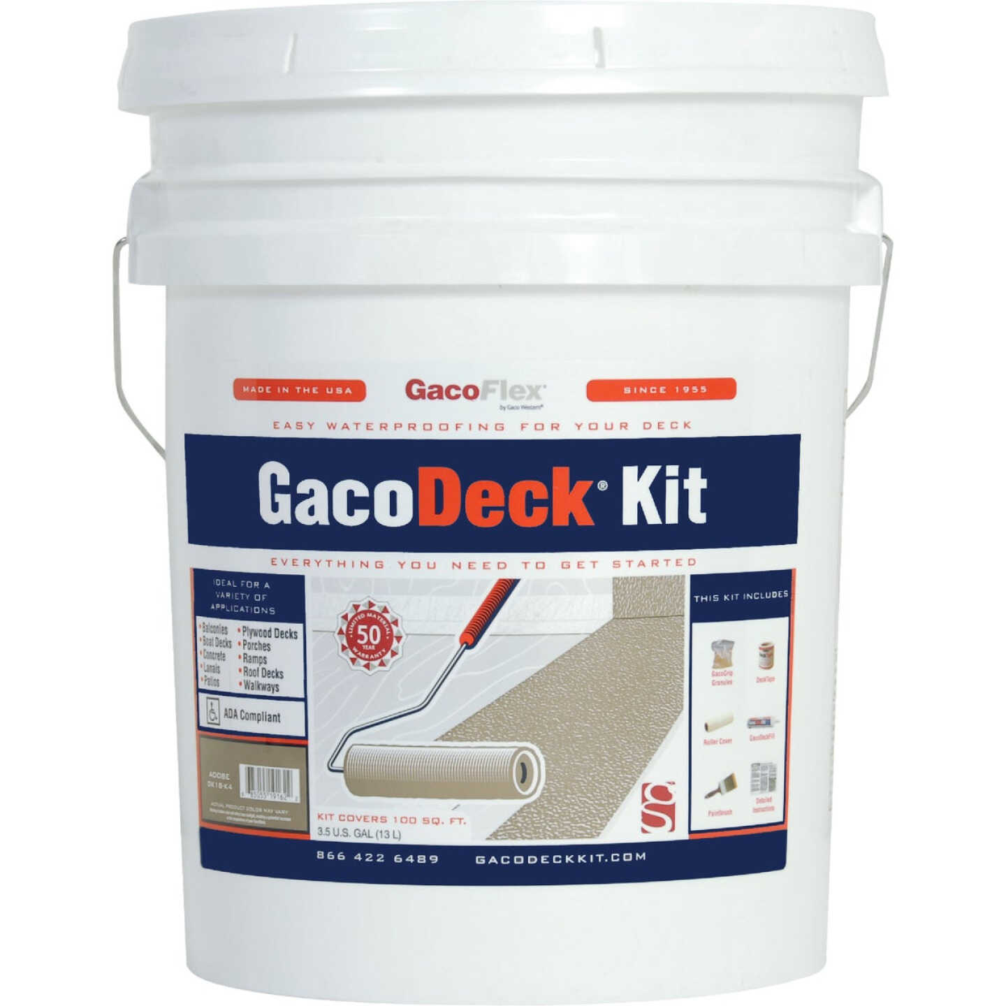 GacoDeck Adobe Elastomeric Deck Coating, 3.5 Gal. Kit, Image 2