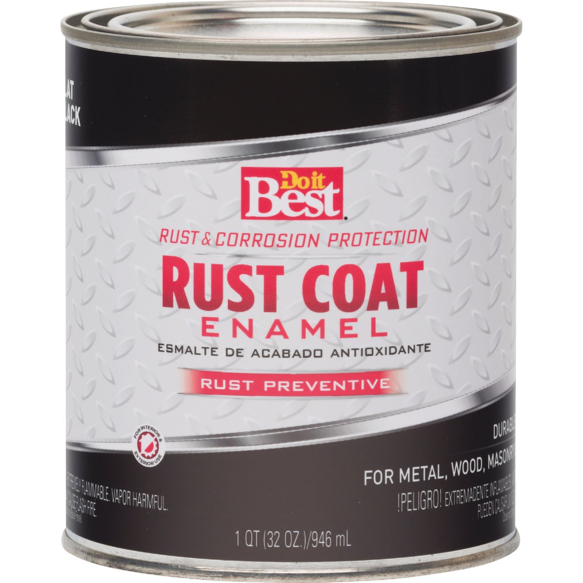 Do it Best Rust Coat Oil-Based Flat Enamel, Black, 1 Qt. Image 2