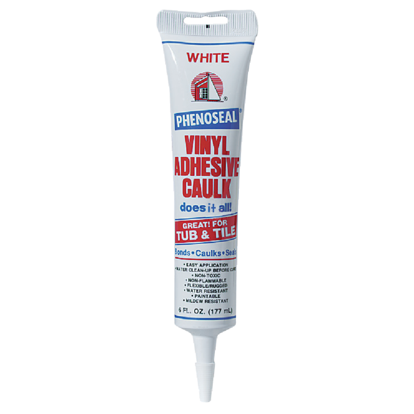 Phenoseal 6 Oz. White Vinyl Adhesive Caulk Image 1