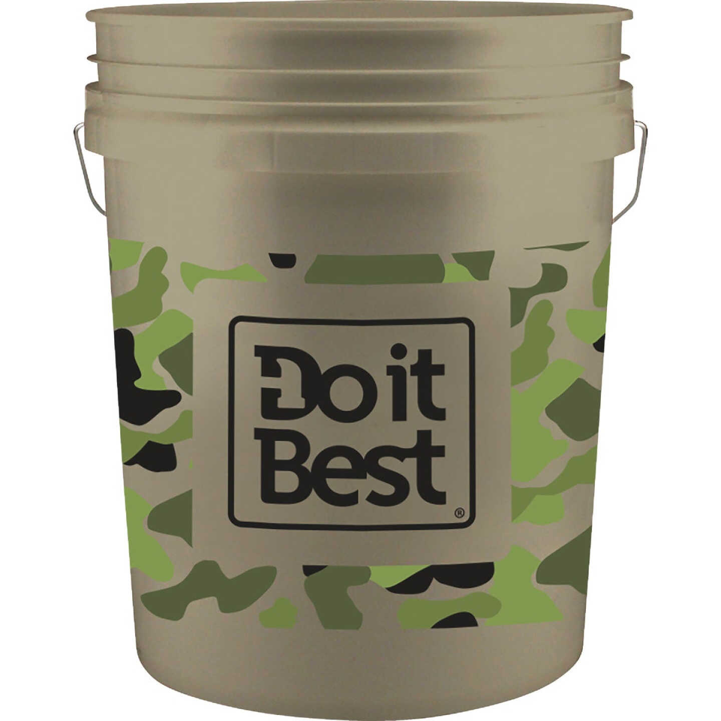 Do it Best 5 Gal. White Bucket with Camo Logo Image 1