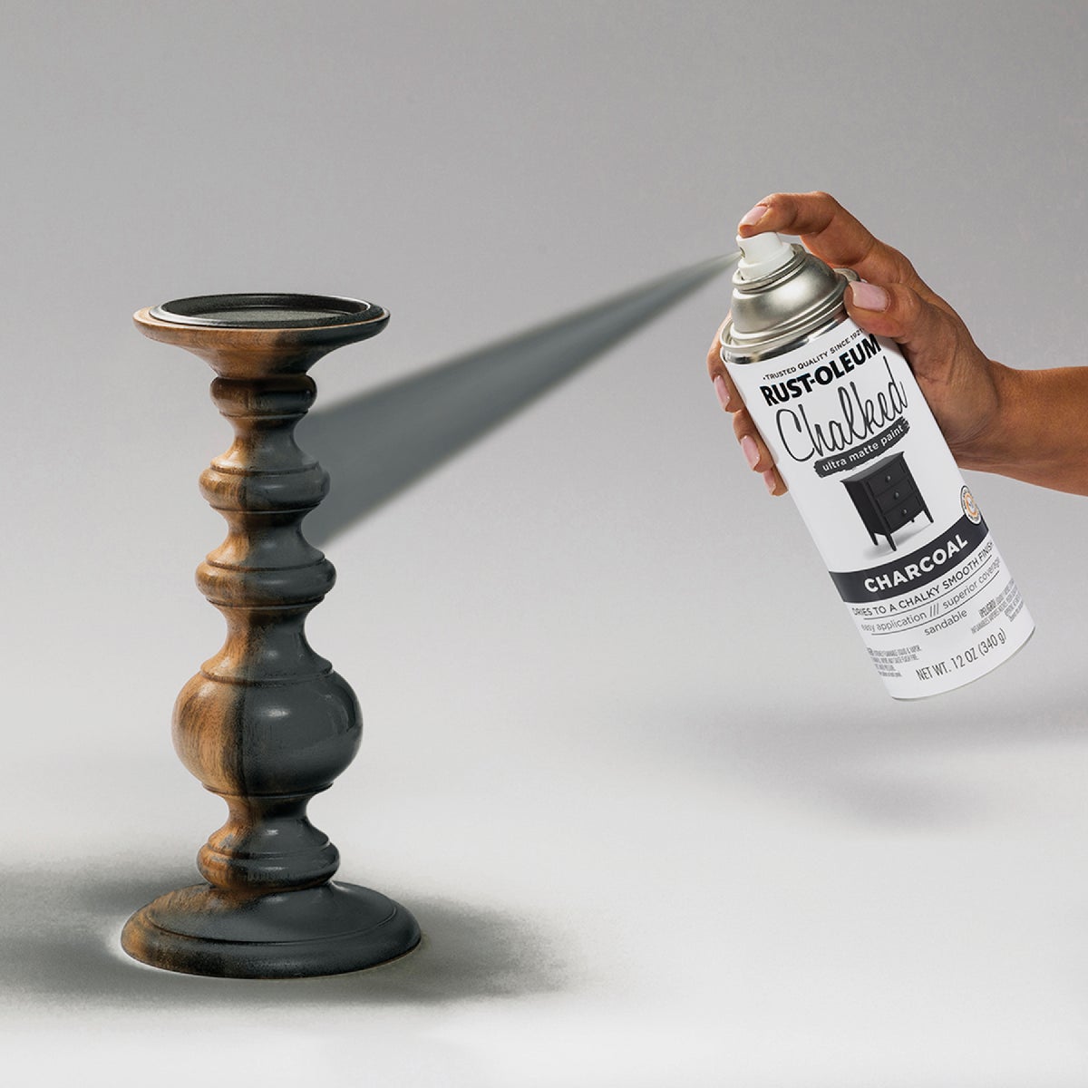 Rust-Oleum Chalked 12 Oz. Ultra Matte Spray Paint, Charcoal Image 6