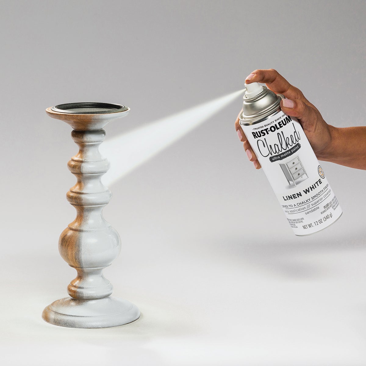 Rust-Oleum Chalked 12 Oz. Ultra Matte Spray Paint, Linen White Image 6