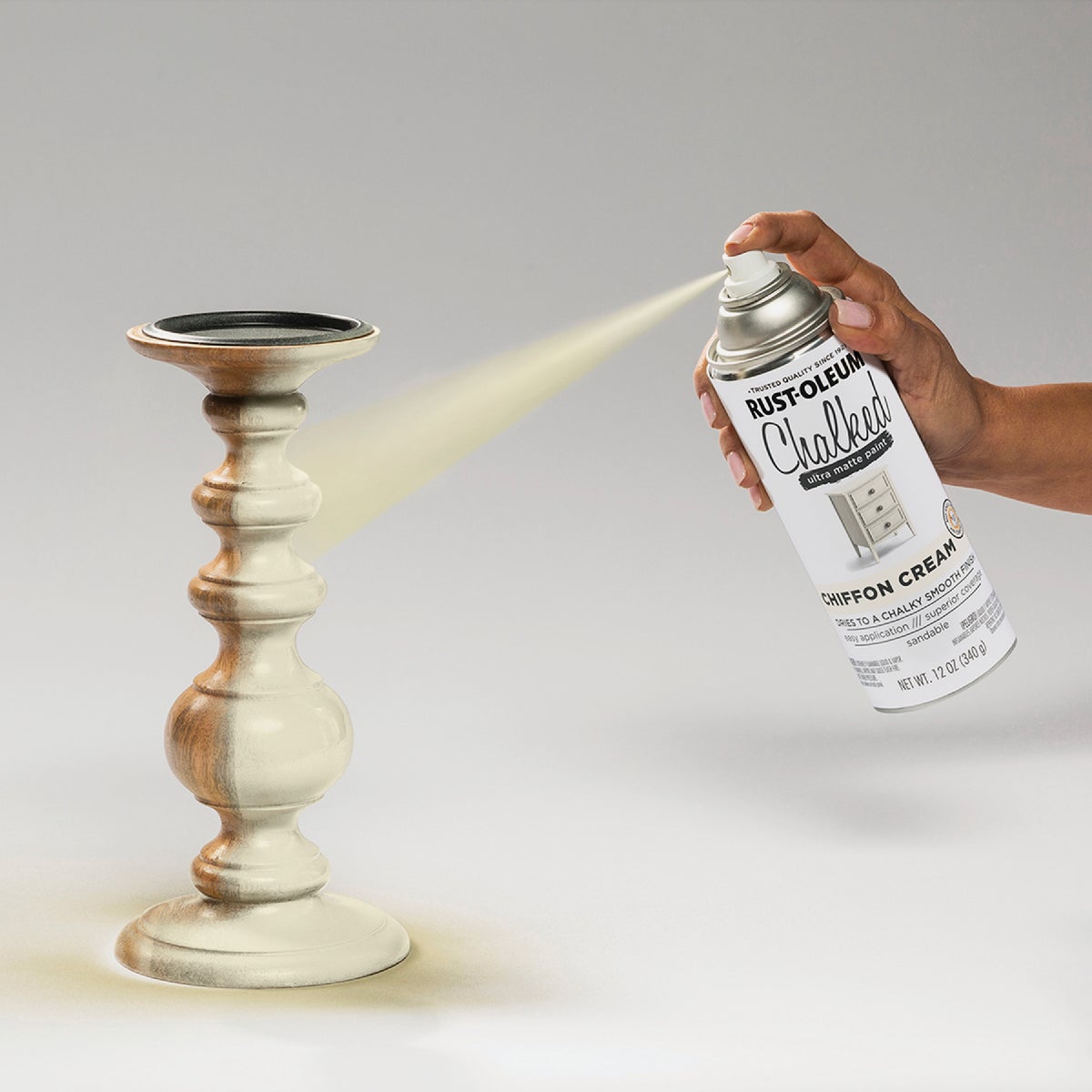 Rust-Oleum Chalked 12 Oz. Ultra Matte Spray Paint, Chiffon Cream Image 6