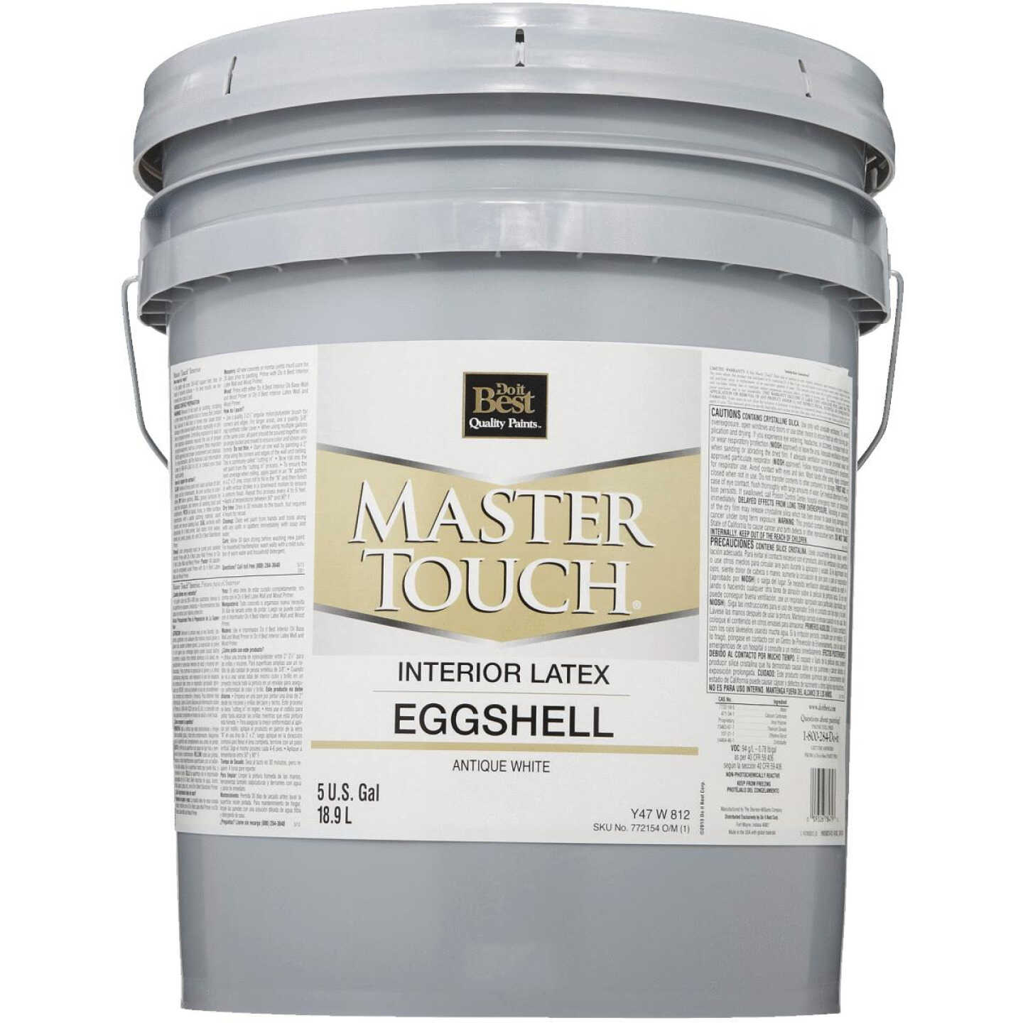 Do it Best Master Touch Latex Eggshell Interior Wall Paint, Antique White, 5 Gal. Image 1