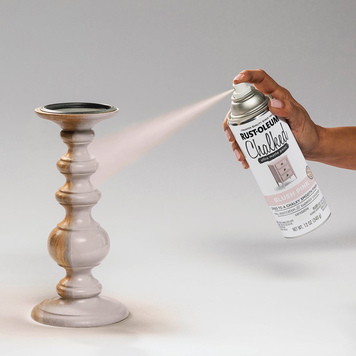 Rust-Oleum Chalked 12 Oz. Ultra Matte Spray Paint, Blush Pink Image 6
