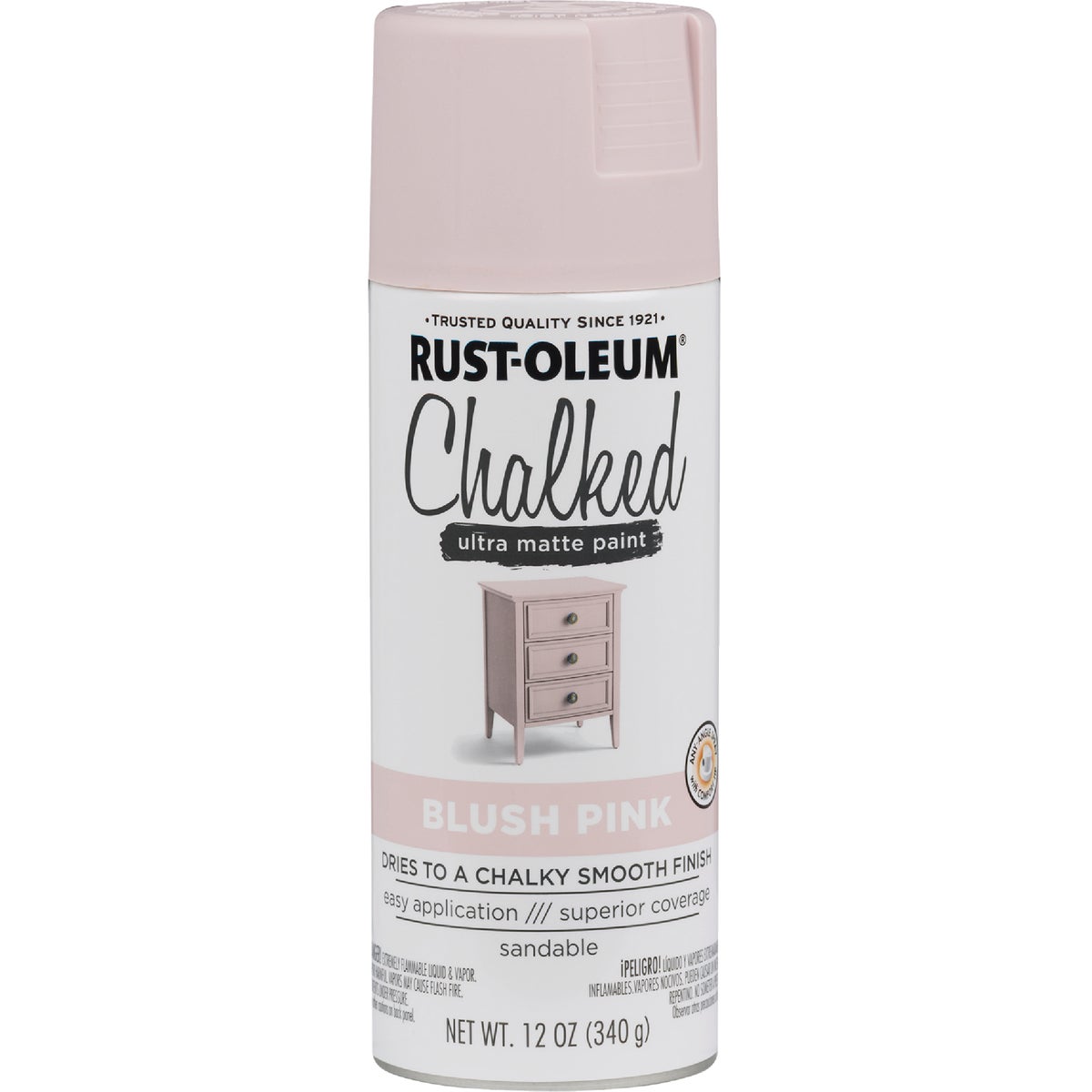 Rust-Oleum Chalked 12 Oz. Ultra Matte Spray Paint, Blush Pink Image 2