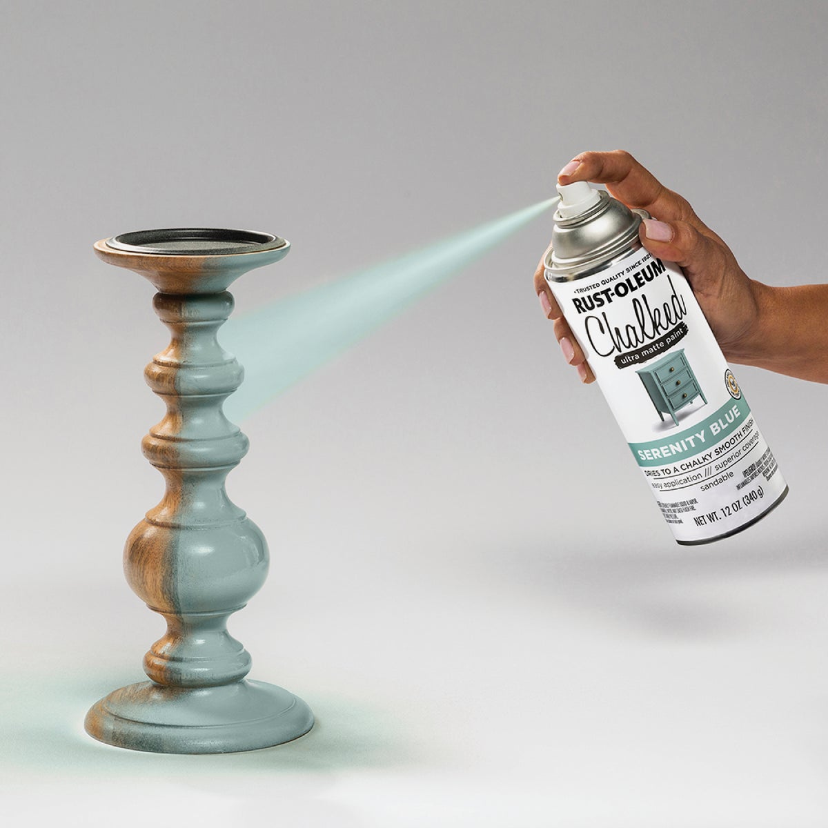 Rust-Oleum Chalked 12 Oz. Ultra Matte Spray Paint, Serenity Blue Image 5