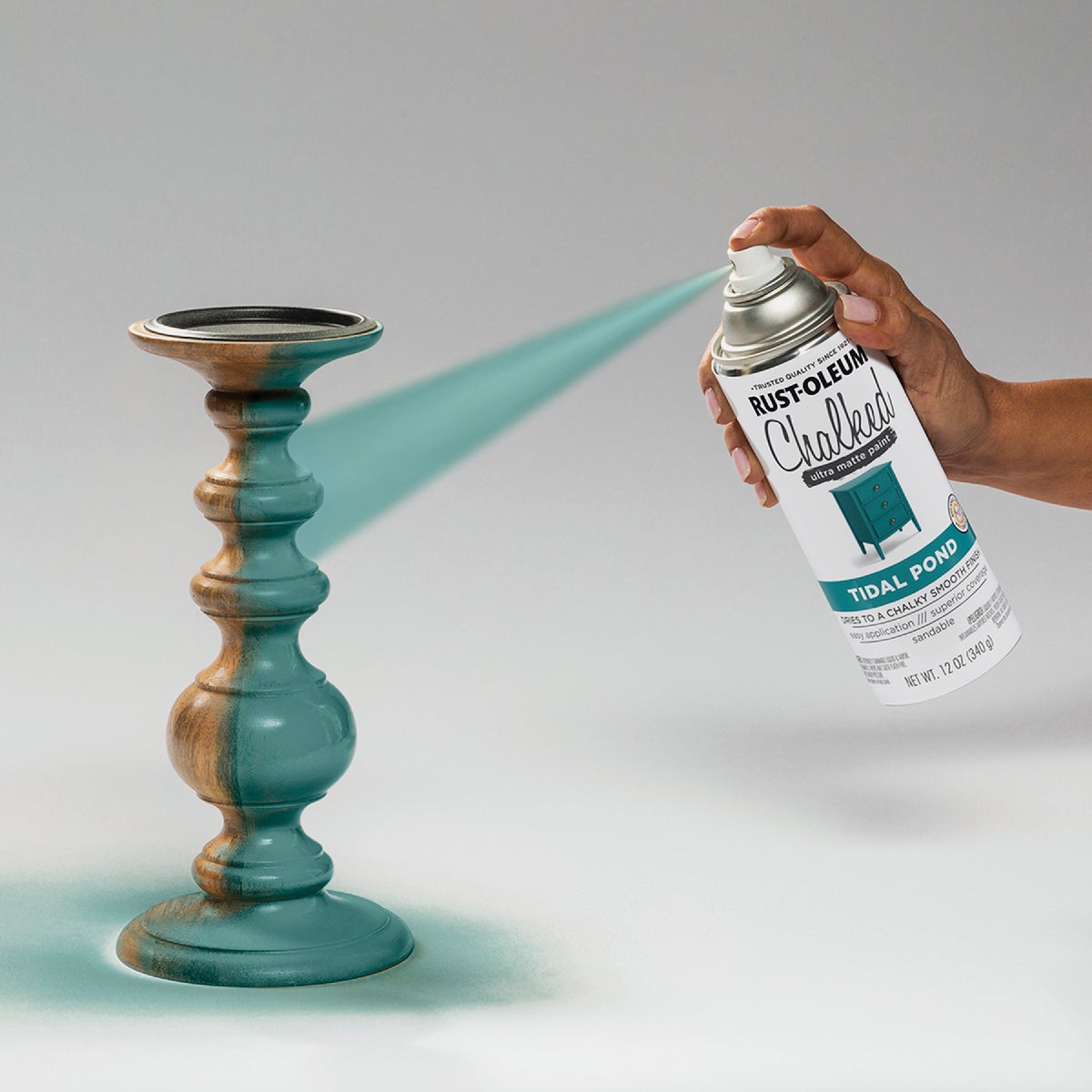 Rust-Oleum Chalked 12 Oz. Ultra Matte Spray Paint, Tidal Pond Image 5