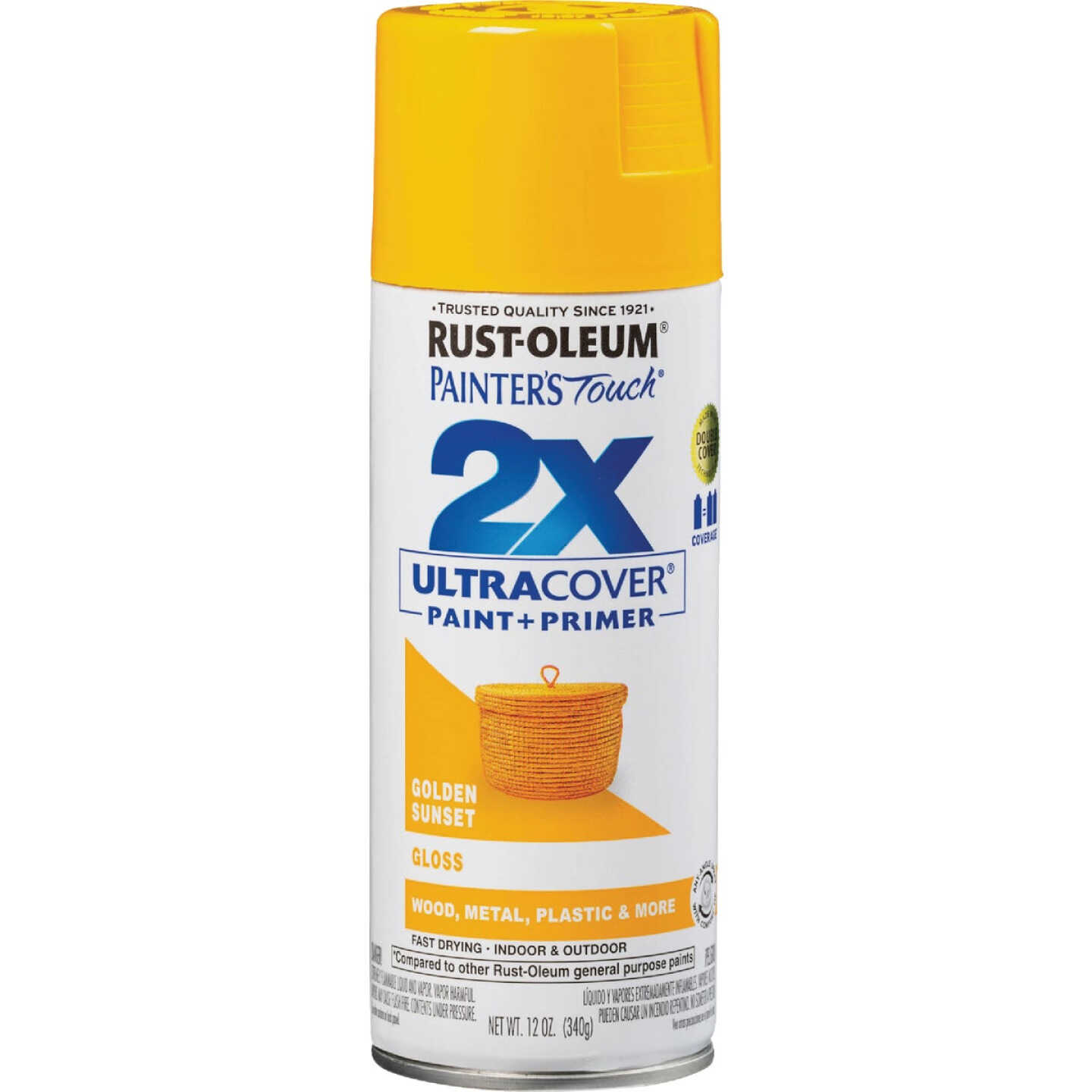 Rust-Oleum Painter's Touch 2X Ultra Cover 12 Oz. Gloss Paint + Primer Spray Paint, Golden Sunset Image 8