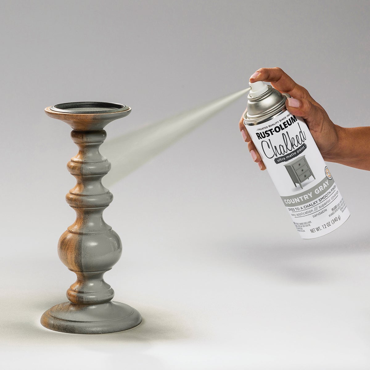 Rust-Oleum Chalked 12 Oz. Ultra Matte Spray Paint, Country Gray Image 5
