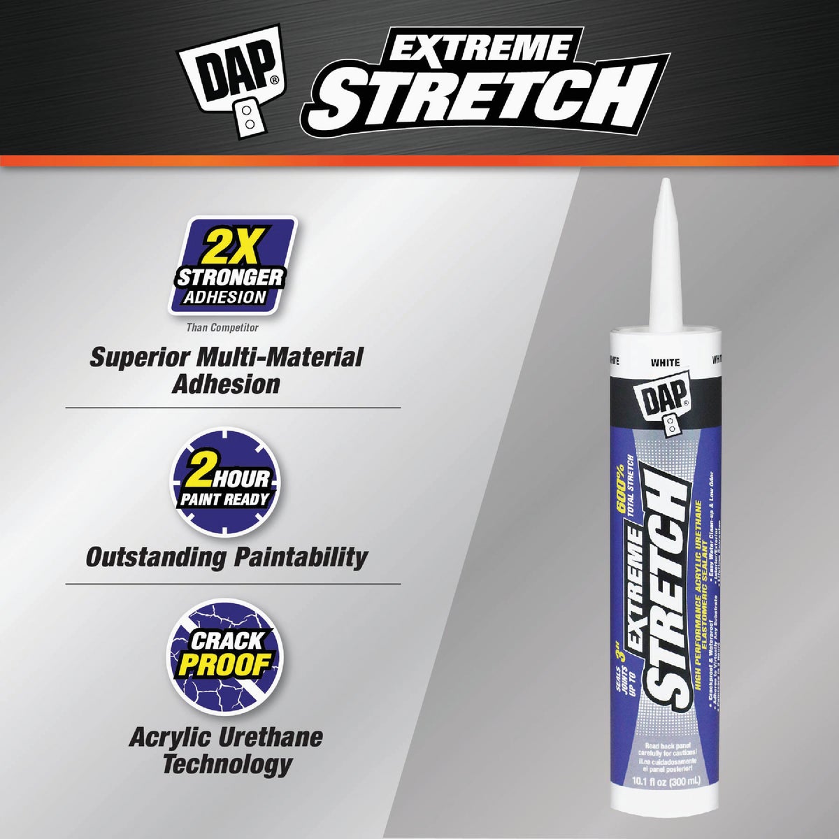 Dap Extreme Stretch 10.1 Oz. White Acrylic Urethane Premium Elastomeric Sealant Image 6