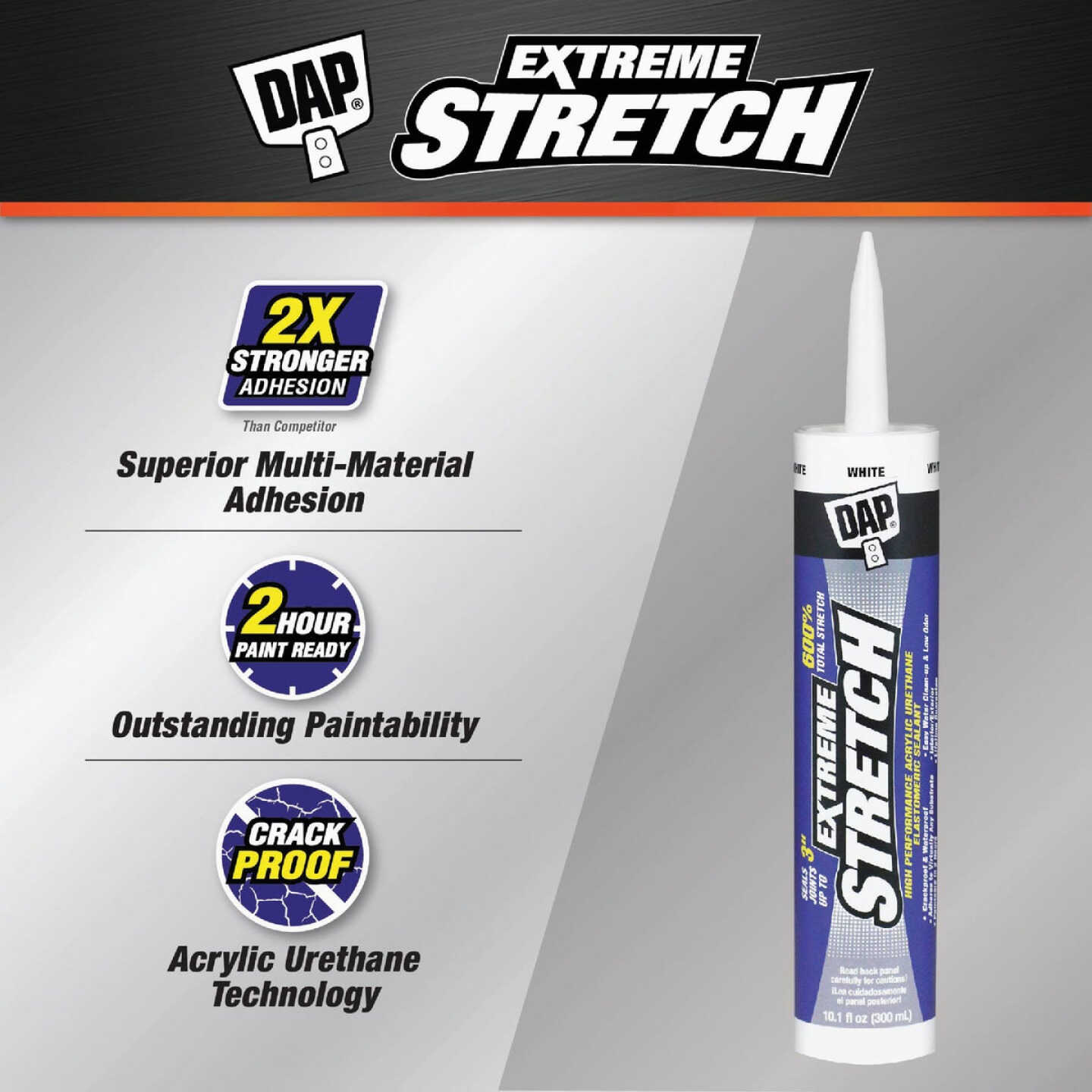 Dap Extreme Stretch 10.1 Oz. White Acrylic Urethane Premium Elastomeric Sealant Image 6