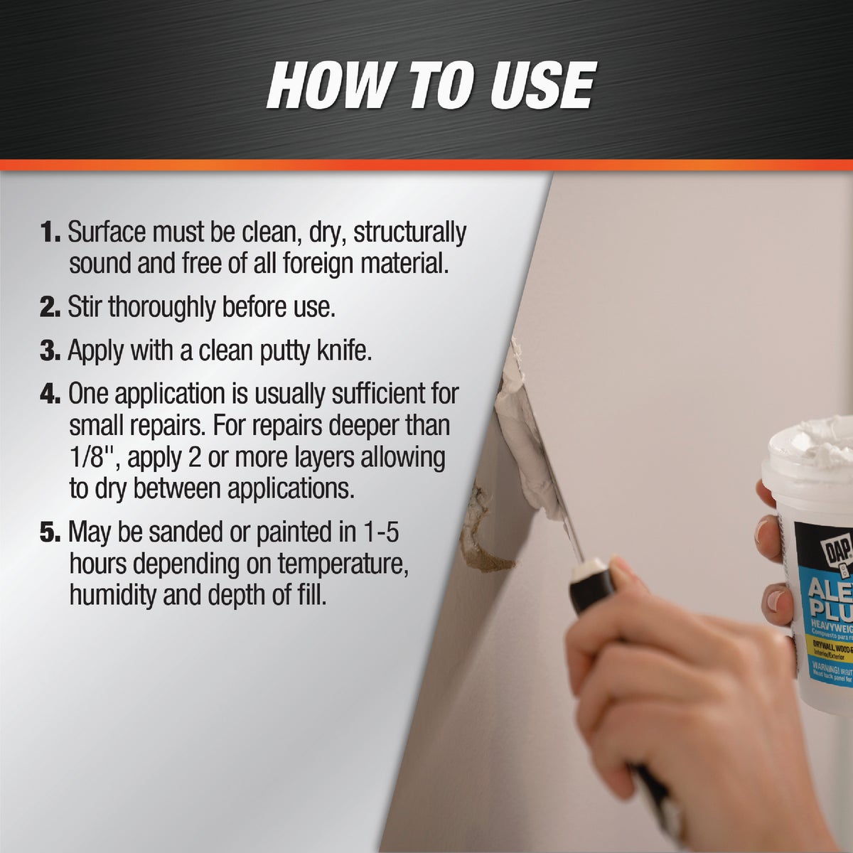 DAP ALEX PLUS 16 Oz. Professional Latex Spackling Image 3