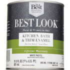 Best Look Latex Paint & Primer In One Kitchen Bath & Trim Semi-Gloss Interior Wall Paint, White-Pastel Base, 1 Qt. Image 2
