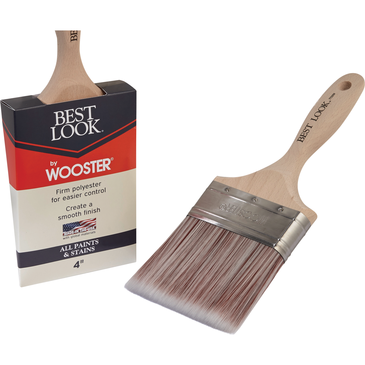 Best Look By Wooster 4 In. Flat Paint Brush Image 1