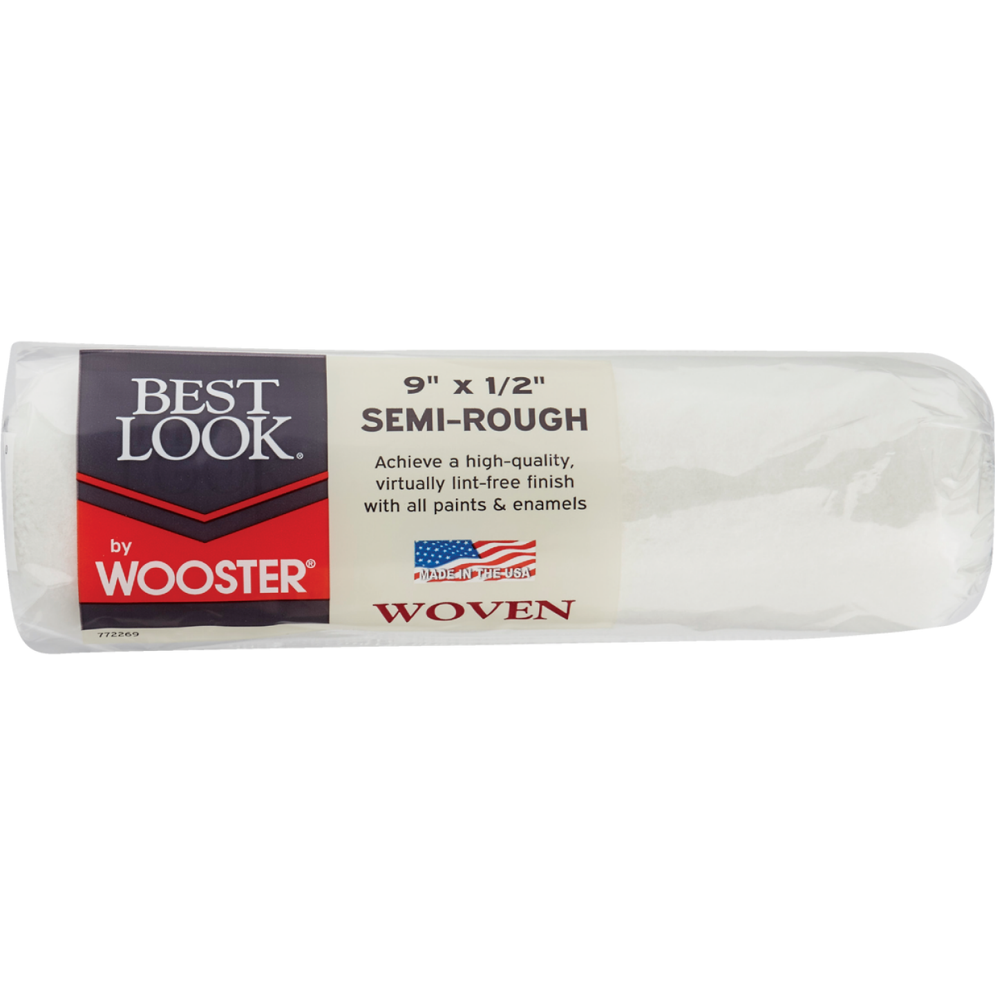 Best Look By Wooster 9 In. x 1/2 In. Woven Fabric Roller Cover Image 1