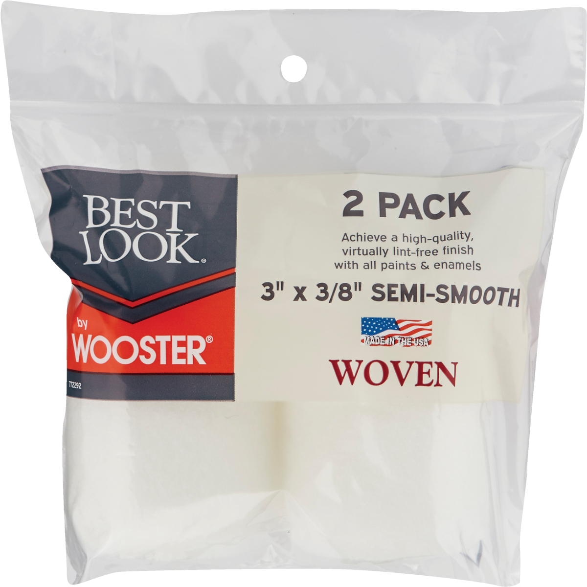Best Look By Wooster 3 In. x 3/8 In. Woven Fabric Roller Cover (2-Pack) Image 2
