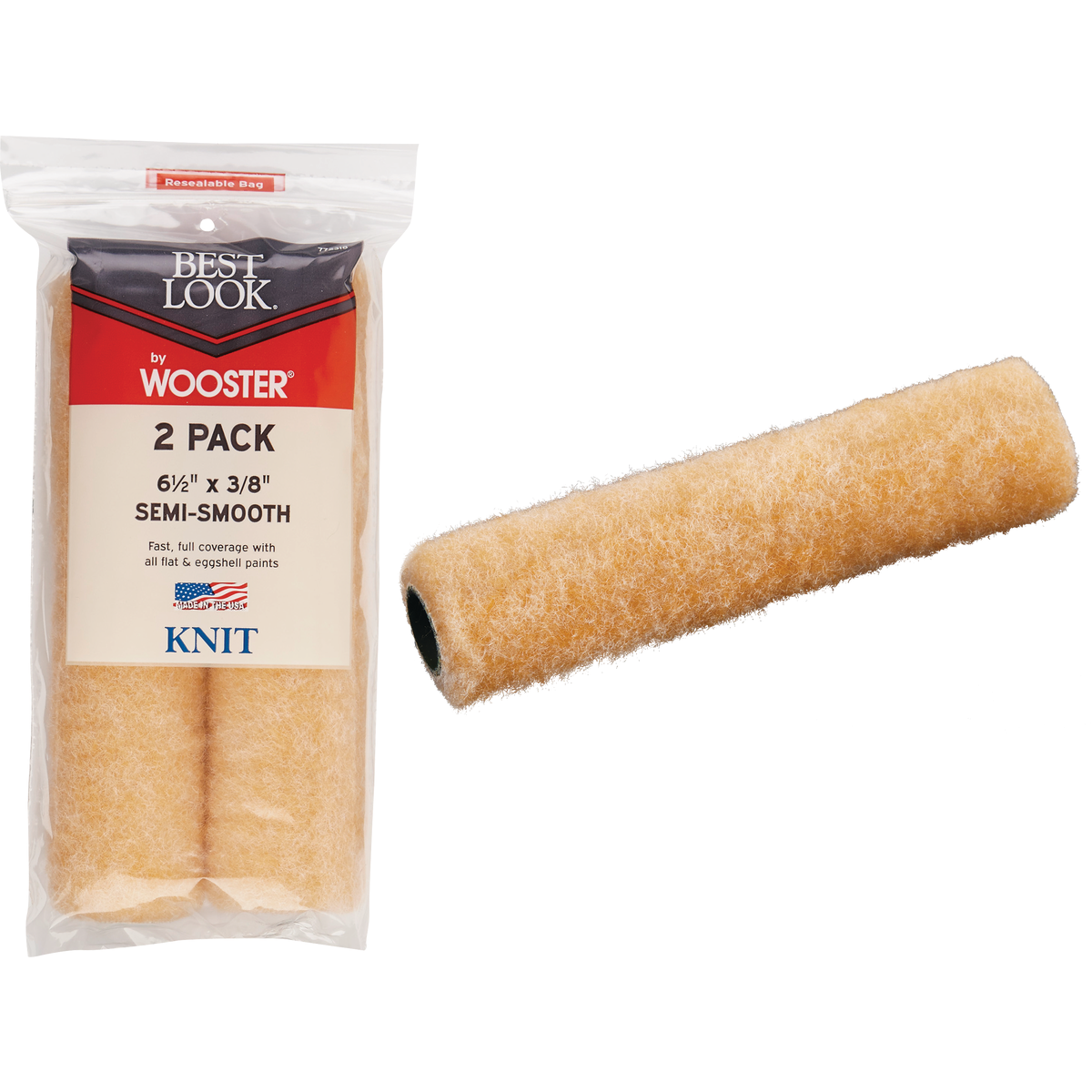 Best Look By Wooster 6-1/2 In. x 3/8 In. Mini Knit Fabric Roller Cover (2-Pack) Image 1