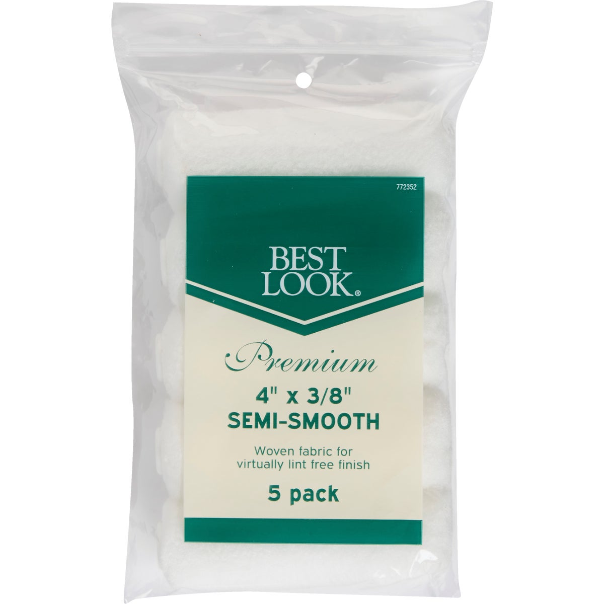 Best Look Premium 4 In. x 3/8 In. Mini Woven Fabric Roller Cover (5-Pack) Image 2