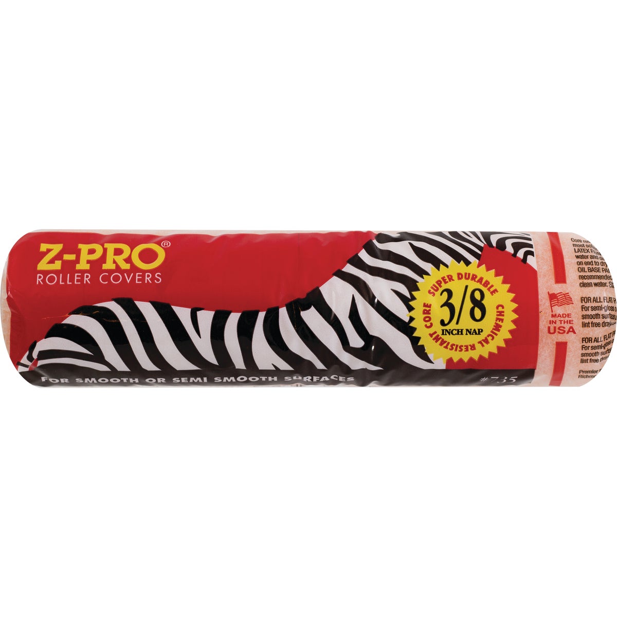 Premier Z-Pro Zebra 9 In. x 3/8 In. Knit Fabric Roller Cover Image 1