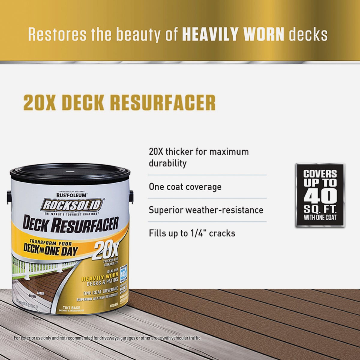 Rust-Oleum RockSolid Tint Base Deck Resurfacer, 1Gal. Image 2