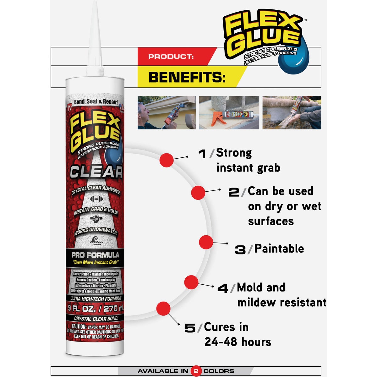 Flex Glue 10 Oz. White Multi-Purpose Adhesive Image 5