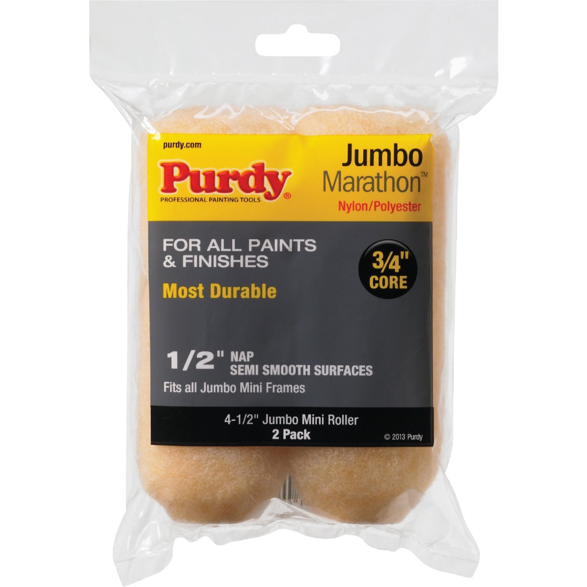 Purdy Jumbo Marathon 4-1/2 In. x 1/2 In. Mini Knit Fabric Roller Cover (2-Pack) Image 1