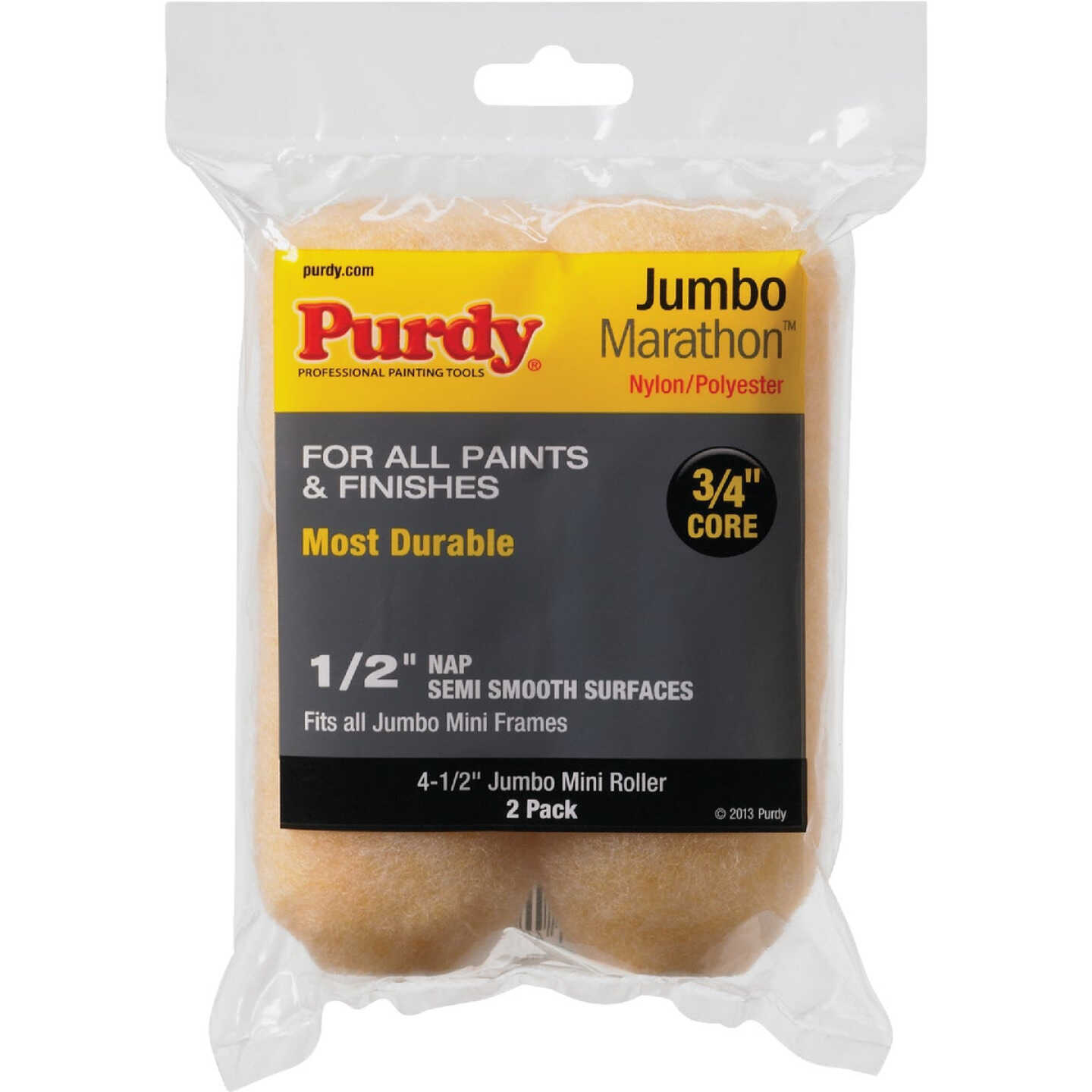 Purdy Jumbo Marathon 4-1/2 In. x 1/2 In. Mini Knit Fabric Roller Cover (2-Pack) Image 1