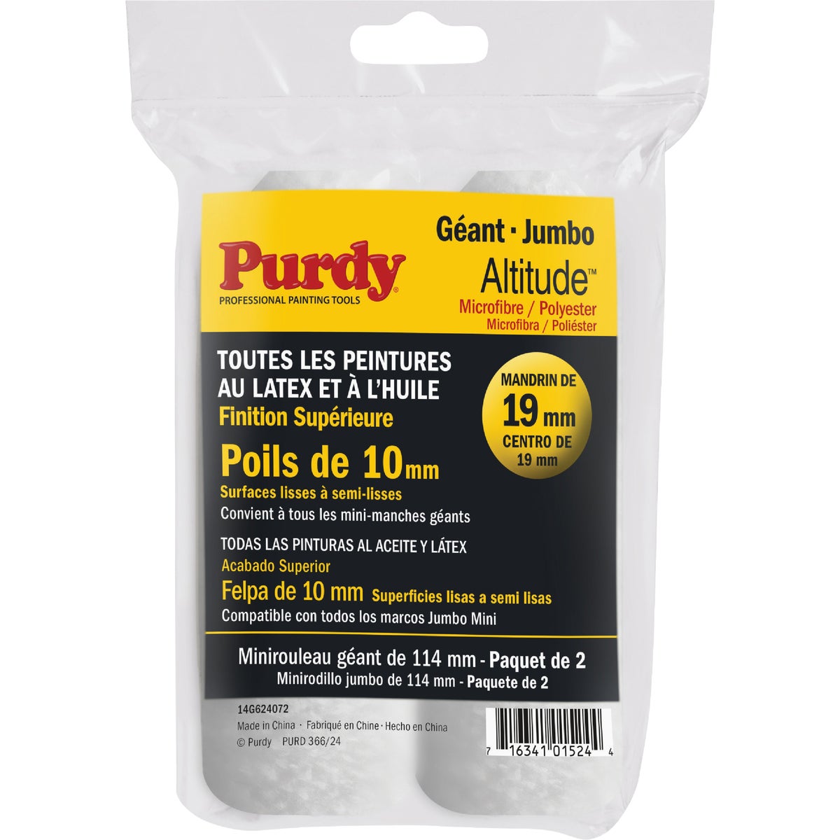 Purdy Altitude 4-1/2 In. x 3/8 In. Jumbo Mini Microfiber Roller Cover (2-Pack) Image 6