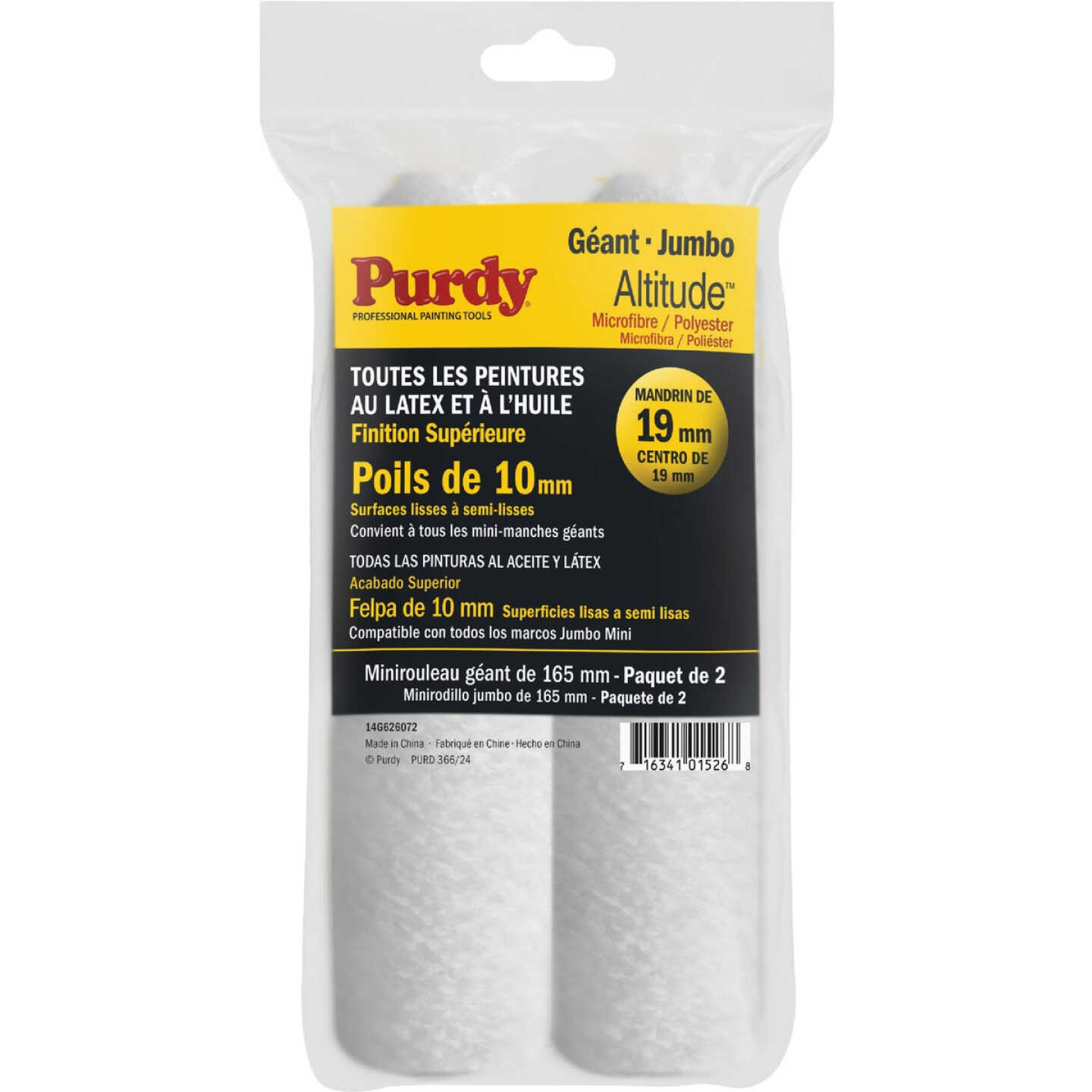 Purdy Altitude 6-1/2 In. x 3/8 In. Jumbo Mini Microfiber Roller Cover (2-Pack) Image 6