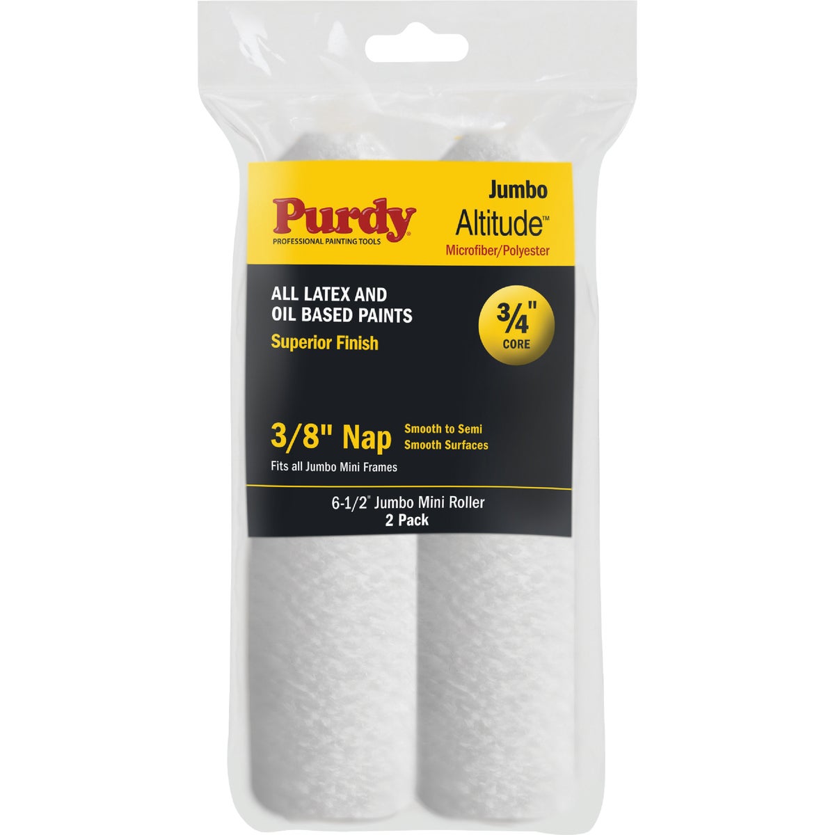 Purdy Altitude 6-1/2 In. x 3/8 In. Jumbo Mini Microfiber Roller Cover (2-Pack) Image 1